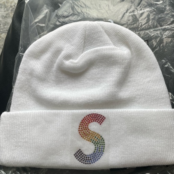 Supreme x Swarovksi White Beanie - Picture 1 of 2